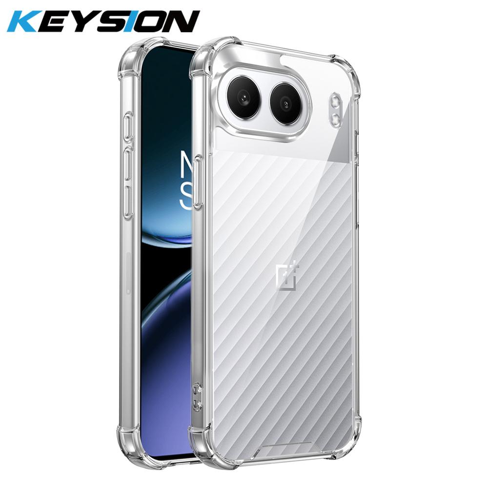 

KEYSION Противоударный прозрачный чехол с четырьмя углами для OnePlus Nord 4 Мягкий ТПУ+ПК Прозрачная задняя крышка для телефона для OnePlus 1+ Nord 4 5G for OnePlus Nord 4 чистый