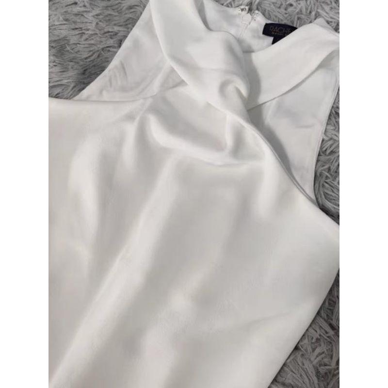 Export Single R Home Sexy Fashion All-Match Stylish Twisted Neck Sleeveless Sexy Slim Looking Adult Lady like Woman Dress Women