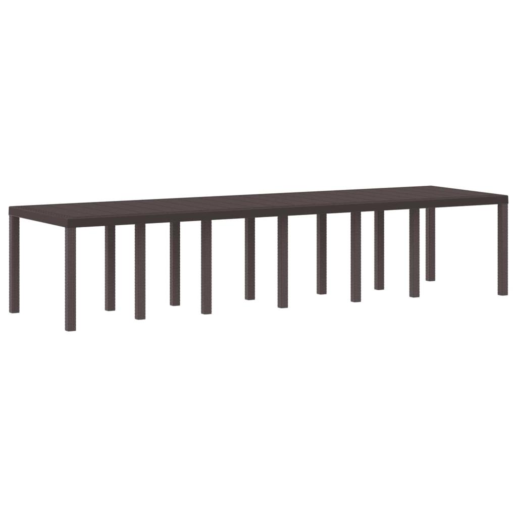 Garden Table Brown 350 X 100 X 74 Cm Poly Rattan