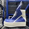 Men Shoes Trendy Blue Leather Casual Double Bottom Premium Women's Zipper Thick Soled Sneakers Height increasing Shoes