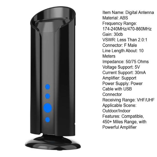 TV Antenna 450+ Indoor 4K HDTV Miles Range Antenna with Powerful Amplifier and