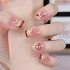 Valentine's Day Sweetheart French Cat's Eye Wear Nail, Bow Point Diamond Detachable Wear Nail Art, Spot