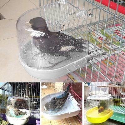 Yousheng Bird Bathtub Easy To Clean Transparent Bird Bath Cage Convenient Bath Bathroom for Small Birds Parrot