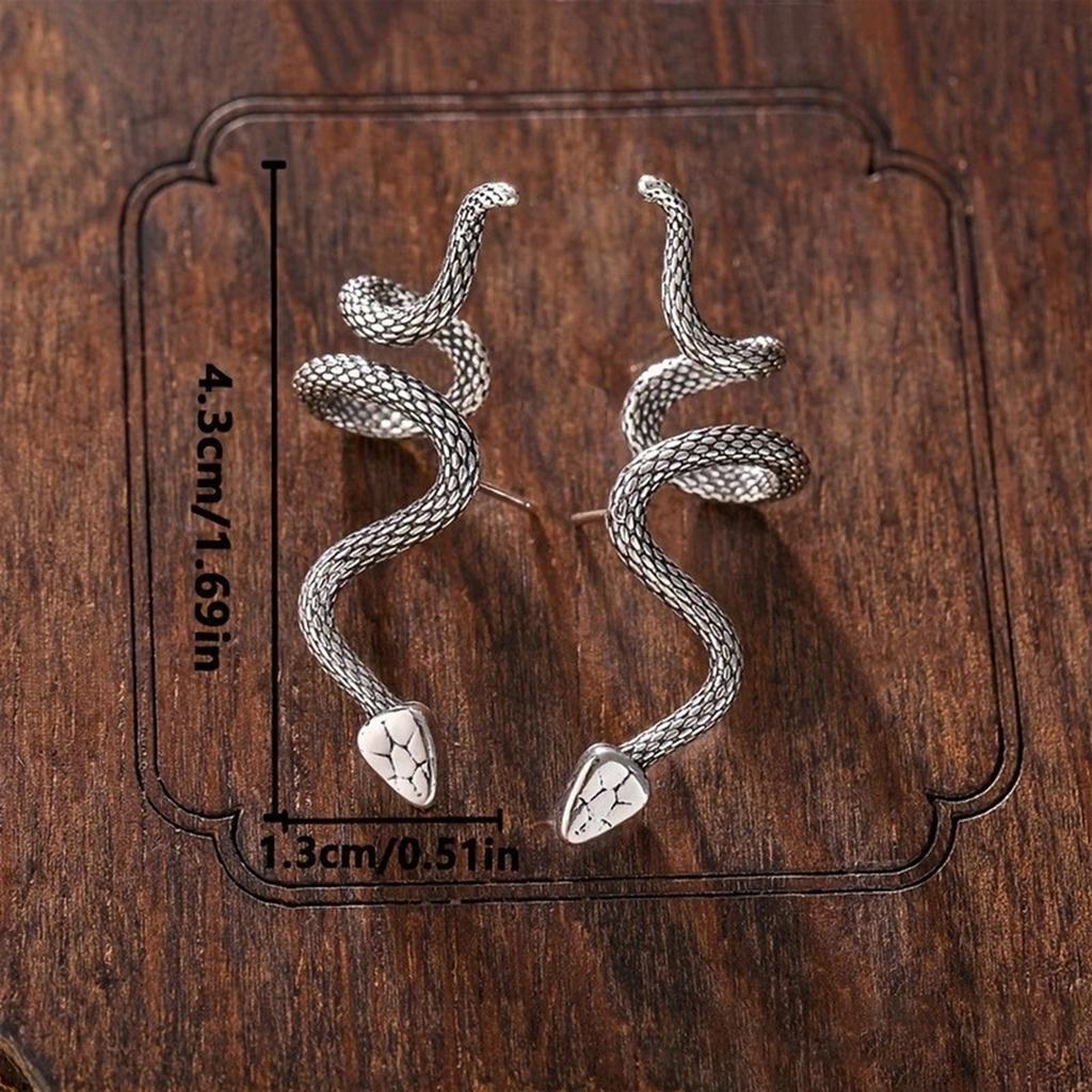 Elegant Snake Coil Earrings Hypoallergenically Alloy Jewelry for Women Unique Twist Design Serpents Ear Accessories