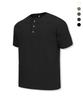 DRIX Shoulder Cutout Muscle Fit Henley Neck Half Sleeve_5 Colors