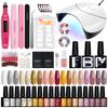 PHOENIXY Nail Art Set 10 Colors Gel Polish with UV Gel Dryer Lamp Nail Extension Gel Nail Drill Machine Manicure Tools For Nail Gel Design