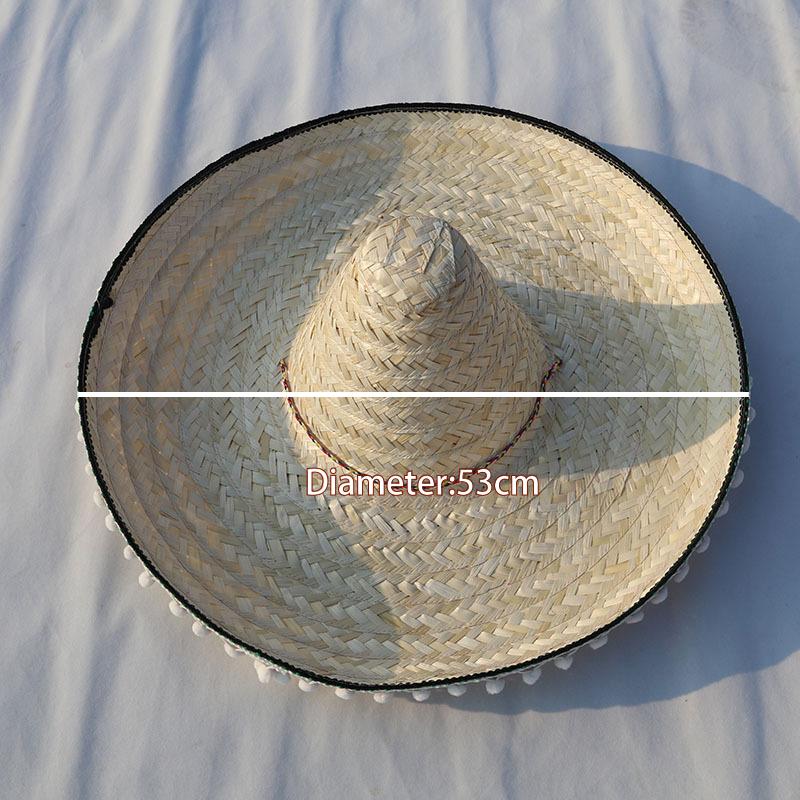 Halloween Cosplay Mexican Straw Hat Dress Up Hat Show Ball Colorful Straw Hat Wide Brim Carnival Party Hat Hawaiian Style