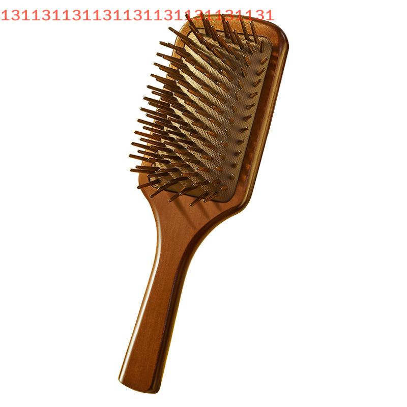 1pcs Sandalwood Hand Carved Air Cushion Comb With Wood Teeth, Scalp Massage Brush For All Hair Types, Wooden Hair Styling