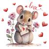 PVC Valentine's Day Window Stickers Animals Cats Bears Mice Love Heart Window Decals  Decorations