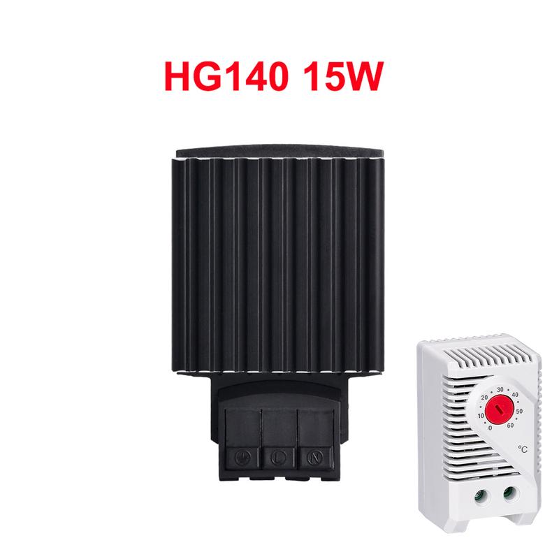 HG140 15W 30W 45W 60W 75W 100W 150W Industrial Cabinet 35mm Din Rail Type Fan Heater PTC Sermiconductor Thermostat with NC KTO