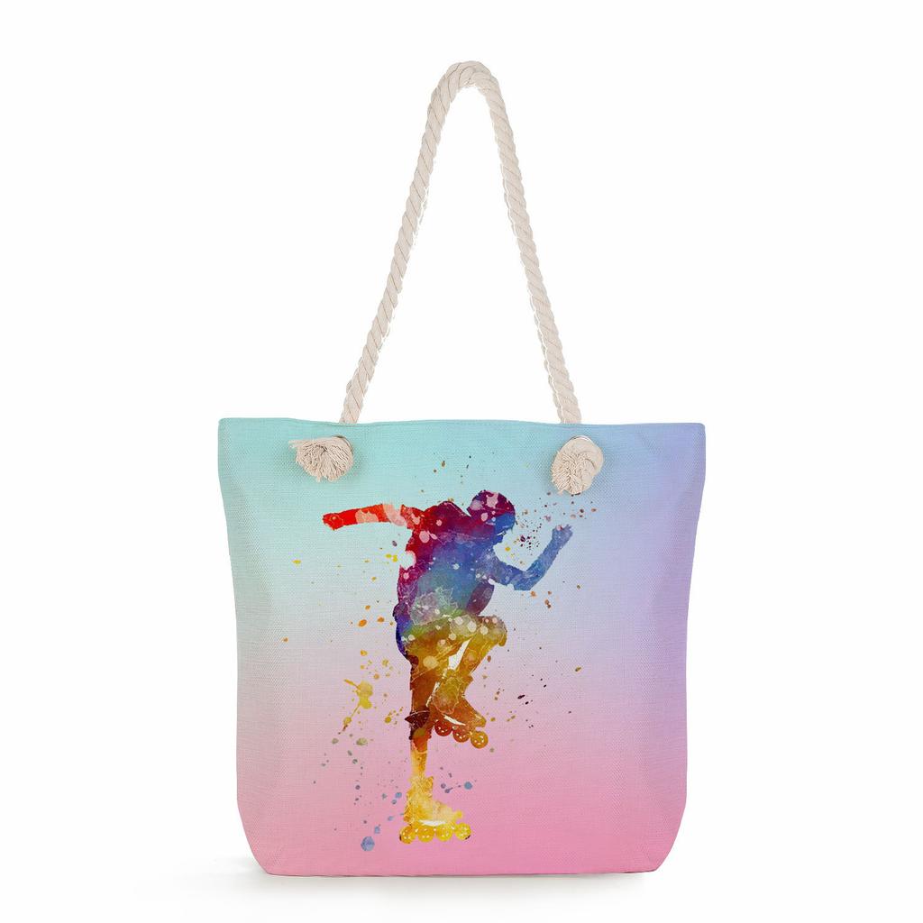 Gymnastics Print Thick Rope Single-shoulder Beach Bag  7248