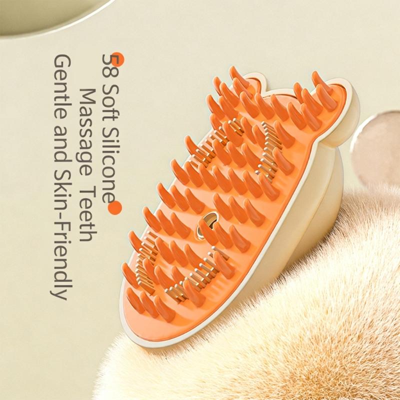 Portable Rechargeable Pet Hair Brush Gentle Soothing Steams Technology for Various Coat Type
