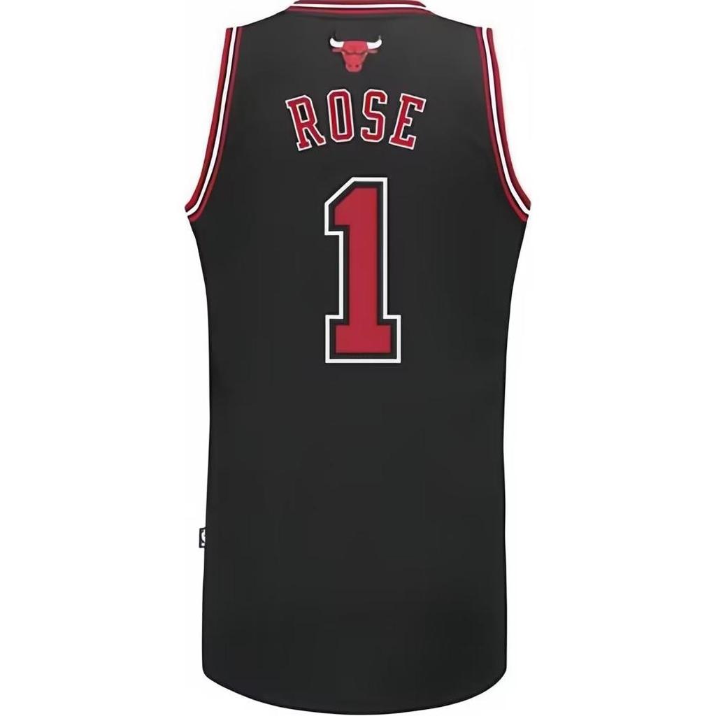 Adidas Rose Bulls 1 Embroidered Swingman Fan Edition Basketball Jersey Unisex jerseys Black L71688