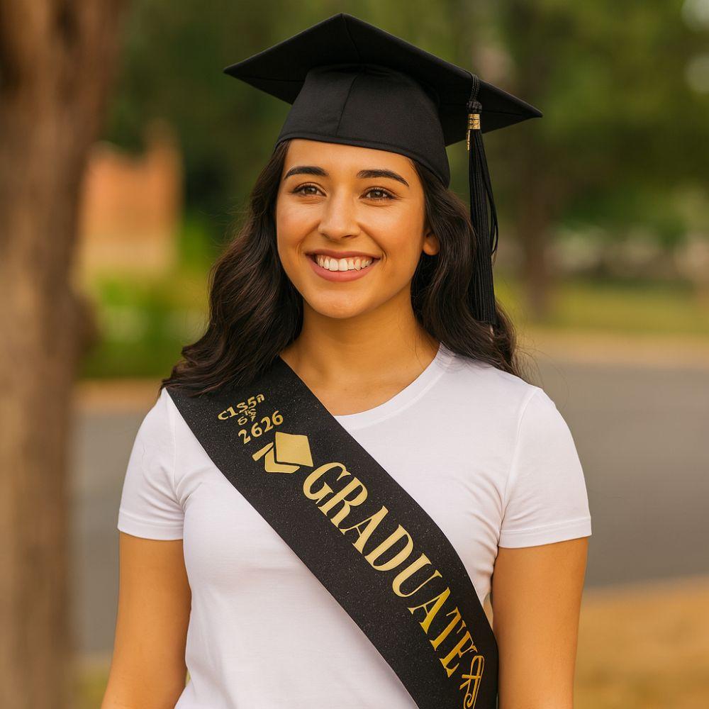 Class of 2026 Graduation Sash Belts Glitter Bachelor Sash Etiquette Belt Academic Commencement