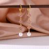 European & American Light Luxury Zircon Pearl Earrings - Colorful Four-Leaf Clover Design