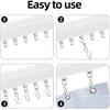 Barydat 60 Pcs Curtain Track Roller Hooks Curtain Rail Pulleys Runners Plastic Ceiling Gliders Window Rods Dual Wheel Roller Carriers Mounted Curtain