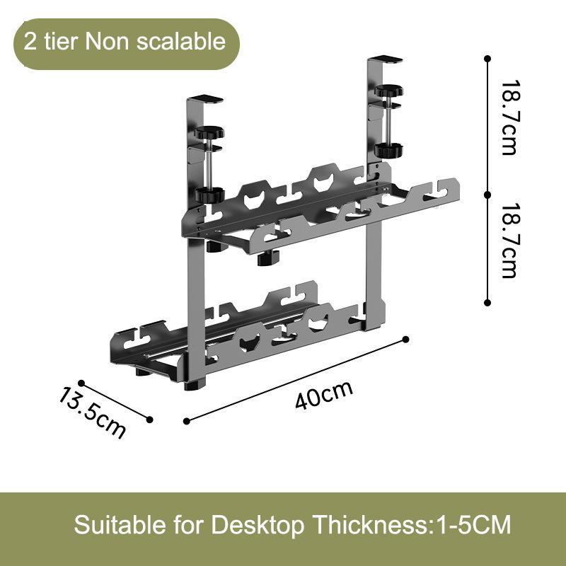No Drill Sturdy Steel Under Desk Cable Management Tray Cord Hider Raceway Metal Cable Tray Strip Cord Holder for Wire Management