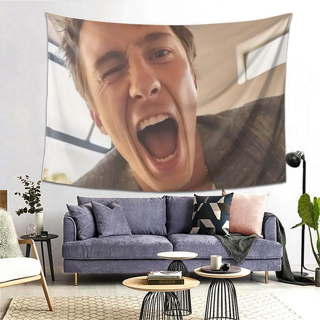 Drew Starkey Theme Tapestry Horizontal Wall Hanging Aesthetic Room Decor for Fans Home Office Cafe Music Venue Decoration