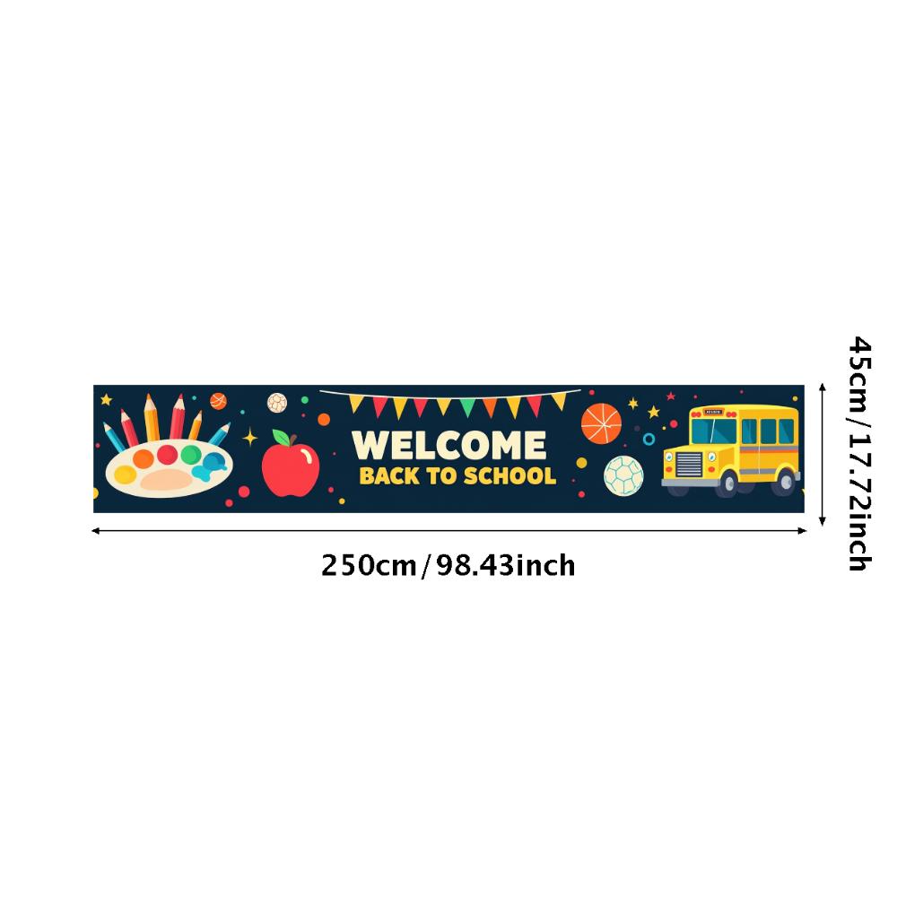 

С возвращением в школу баннер красочный дизайн школьного автобуса фон украшения мероприятия в классе принадлежности для вечеринки реквизит для фотографий