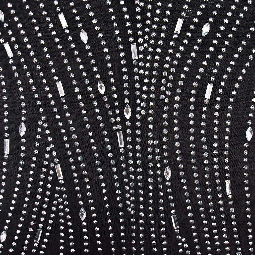 Europeisk & Amerikansk Mode Enfärgad Mesh Strass Långklänning