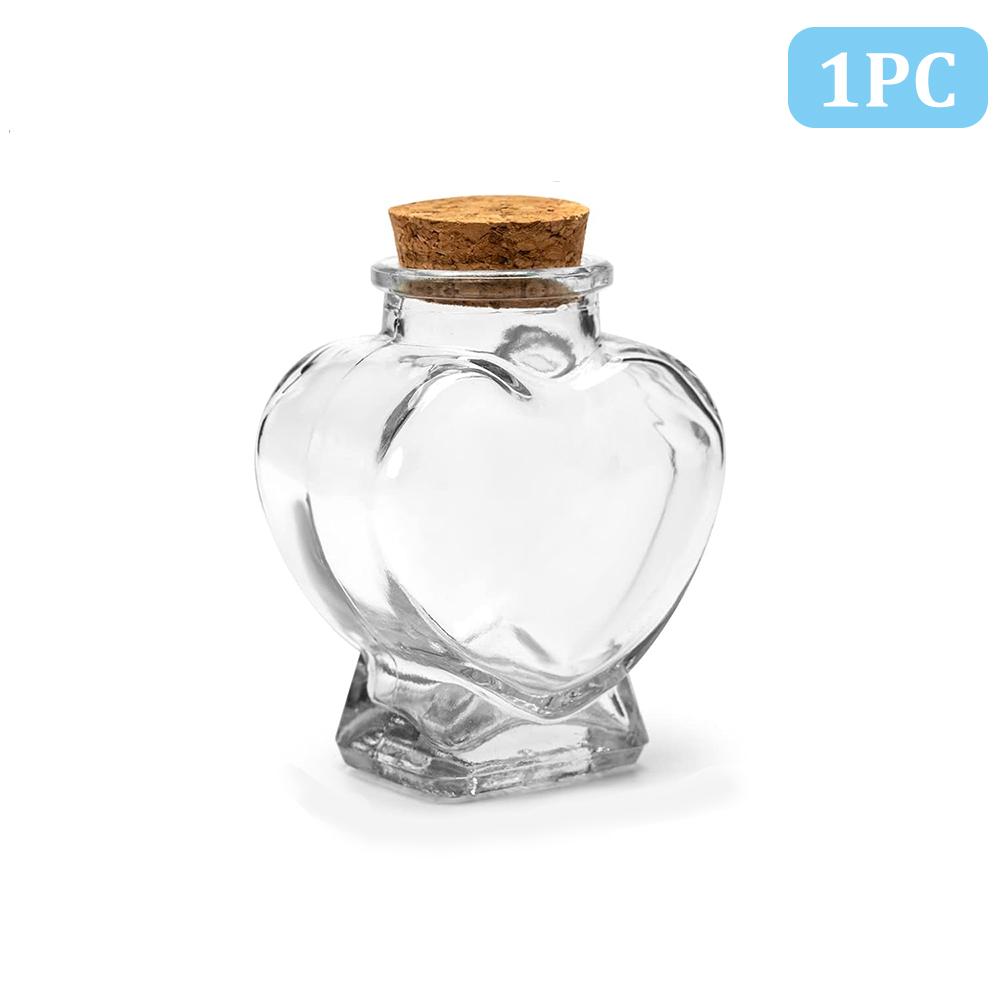 

Heart-Shaped Empty Mini Glass Bottles with Cork Stoppers 80ml Cute Container Small Glass Bottles for DIY Art Crafts Supplies