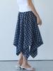 PAIGEFLYNN Asymmetrical Gingham Check Elastic Skirt_S6Bsk001C