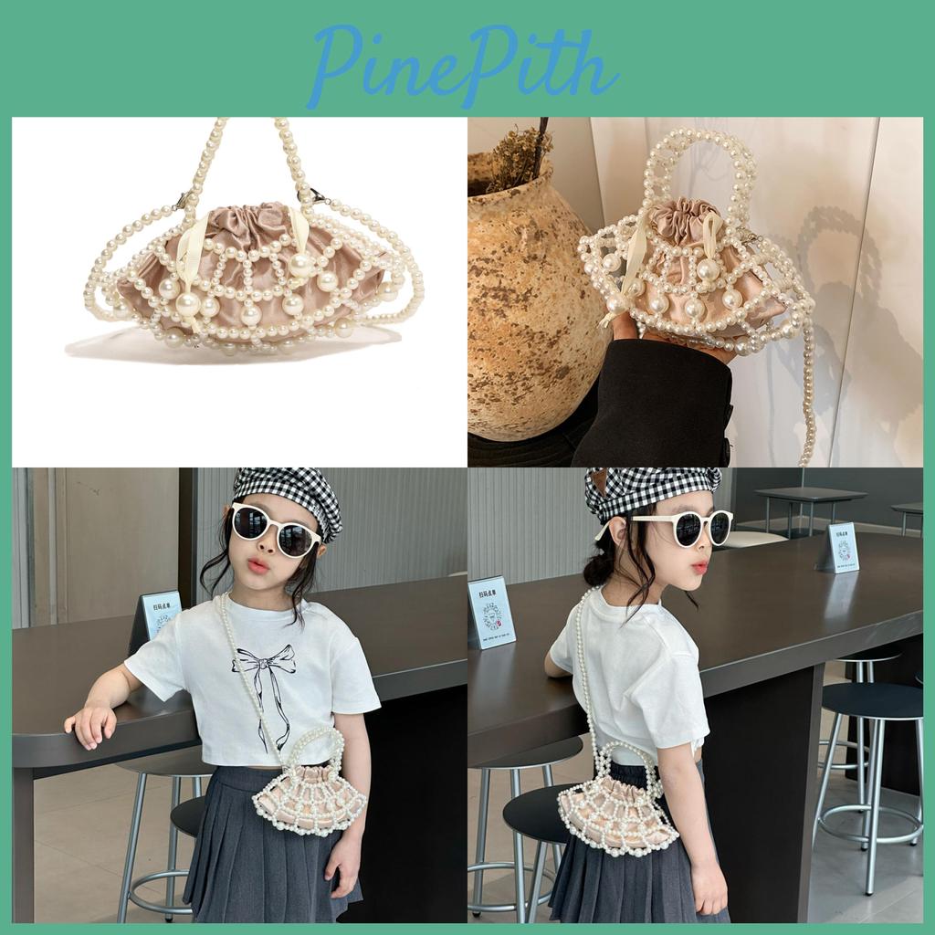 Stylish Pearl Shoulder Bag For Girls And Boys With Unique Fan Shape Design
