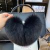 New Winter Real Fox Fur Earmuffs for Women Natural Fox Fur Scarves Dual Use Genuine Warmer Plush EarMuff Outdoor Solid Fur Scarf