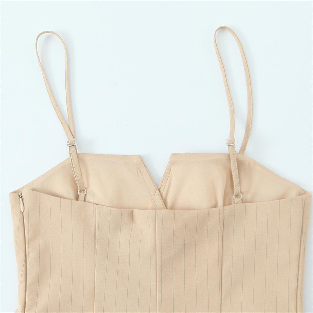 2025 Spring/Summer Women's Camisole & High-Waisted Striped Skirt Set