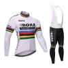 Unisex Long Sleeve Fleece-Lined Cycling Jersey Set Mountain Road Bikes Riding