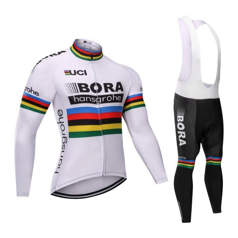 Unisex Long Sleeve Fleece-Lined Cycling Jersey Set Mountain Road Bikes Riding