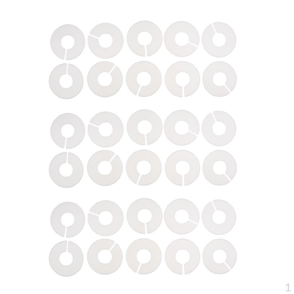 

30 Pieces Blank White Clothing Rack Size Dividers Round for Wardrobe Closet