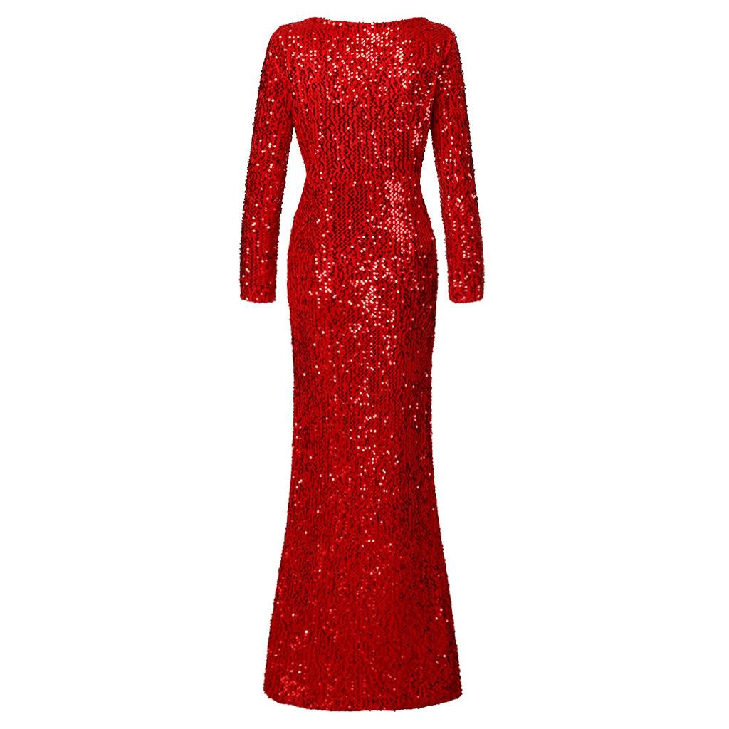womens red sequin dress