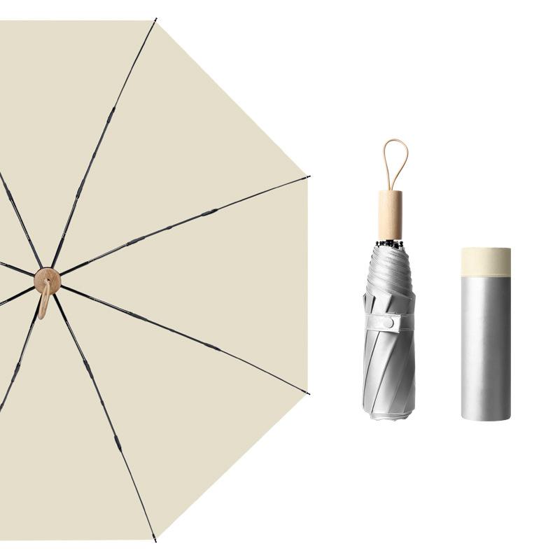 

190T простой титановый серебряный клейкий женский солнцезащитный зонт УФ-складной зонт от солнца и дождя двойного назначения