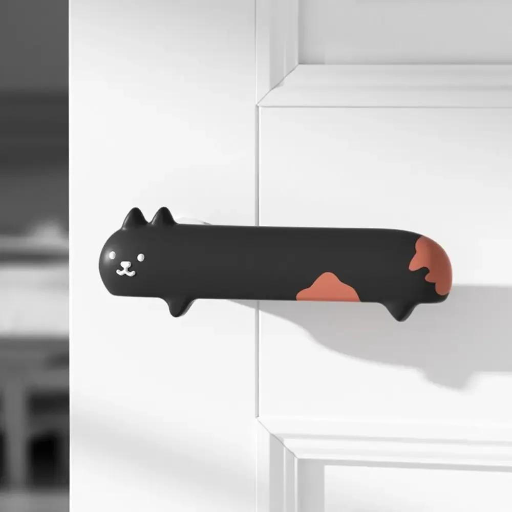 Cute Silicone Door Knob Cover Cat Shape Cold-proof Door Handle Cover Anti-collision Protective Pad Home