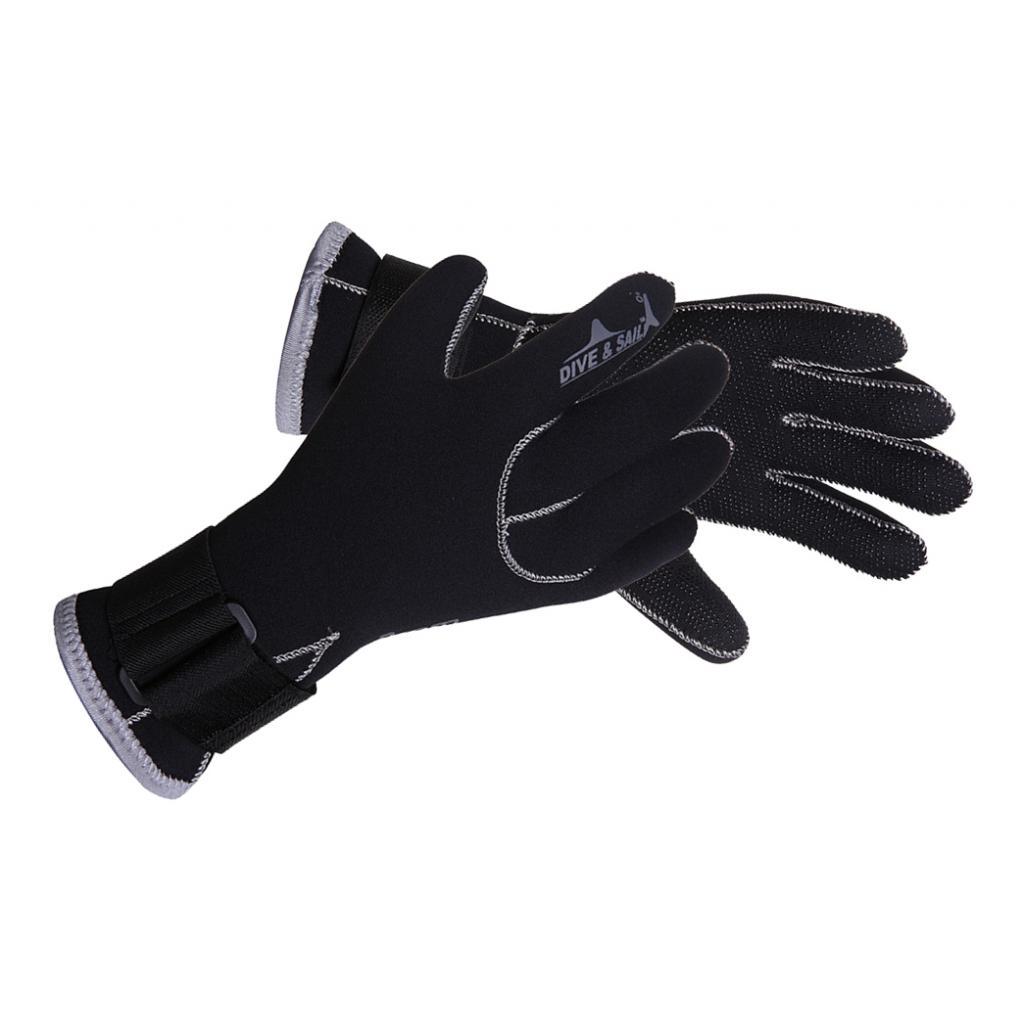 3mm Neoprene Diving Gloves Anti-slip Dive Wetsuit Glove with Long Wrist Strap