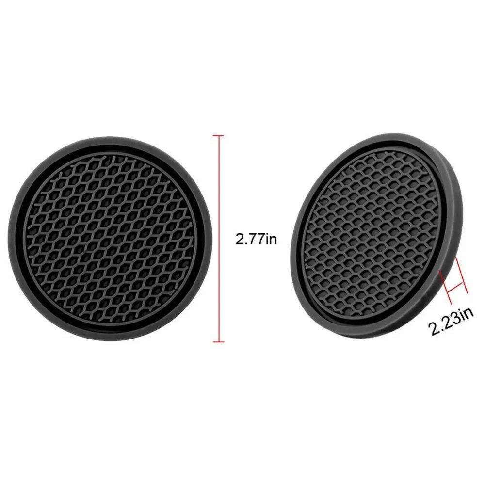 2pcs Non-Slip Rubber Mat Car Water Cup Pad Auto Parts Daily Maintenance Accessories