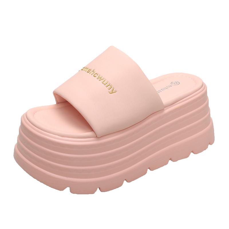 Fashion 8CM Casual Wedge Slippers Women New Summer Non Slip Platform Sandals Woman Open Toe Comfortable Female Chunky Beach Slippers