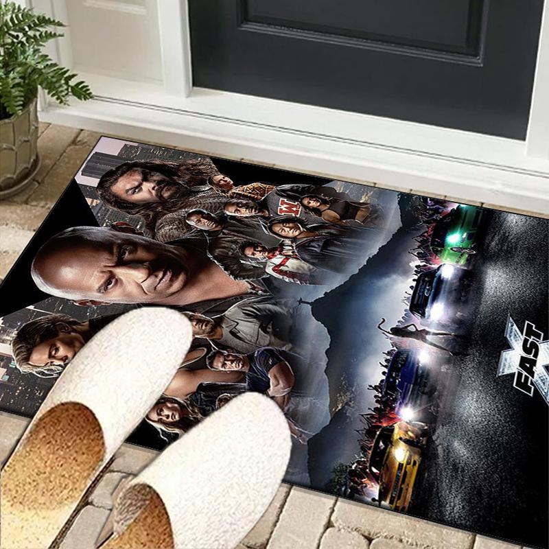 Fast And car Family Office Rug Chair Mat, Game Carpet, Suitable for Front Door, Bedroom, Living Room, Desk, Holiday Gift