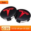 Samolepka na auto Tesla 4ks 56mm Černá Červená Pokličky středů kol auta Ráfky Krytky nábojů Logo Pro Tesla Model 3 Y X S Pokličky kol Autopříslušenství