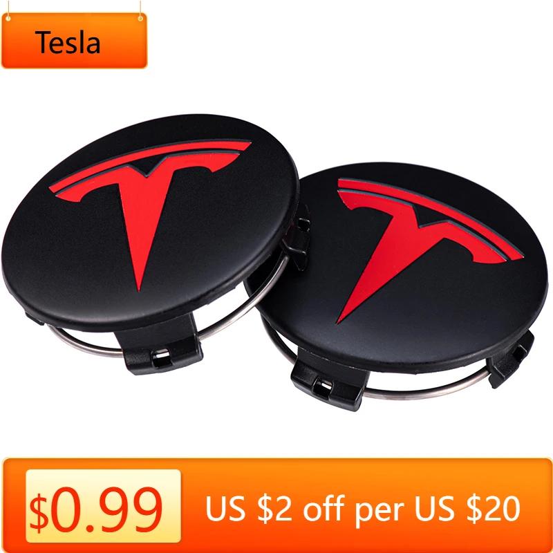 Samolepka na auto Tesla 4ks 56mm Černá Červená Pokličky středů kol auta Ráfky Krytky nábojů Logo Pro Tesla Model 3 Y X S Pokličky kol Autopříslušenství