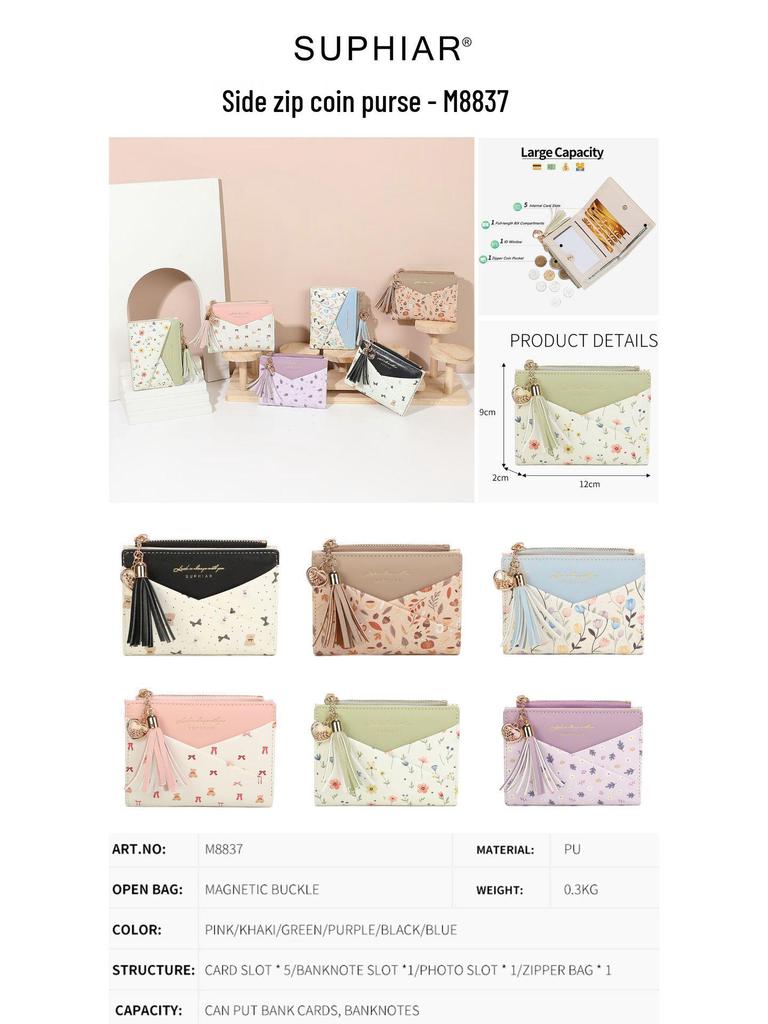 Women's PU Leather Zipper Wallet - Large Capacity Card Holder for Commuting and Students