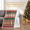Christmas Flannel Sherpa Blanket Double Layer Thick Warm Throw Couch Napping Holiday Gift