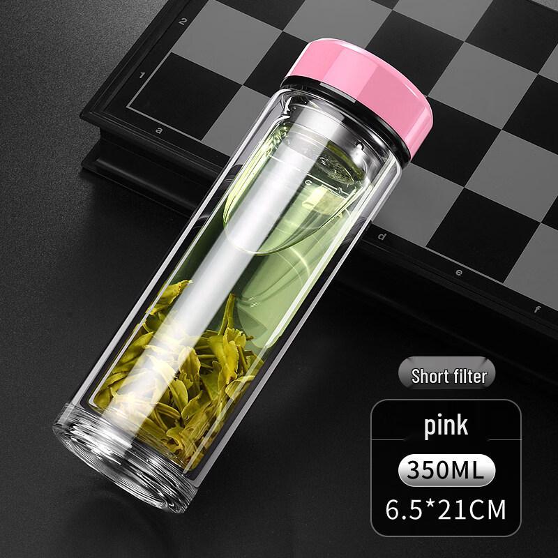 ZISIZ Double-Layer Glass Water Cup
