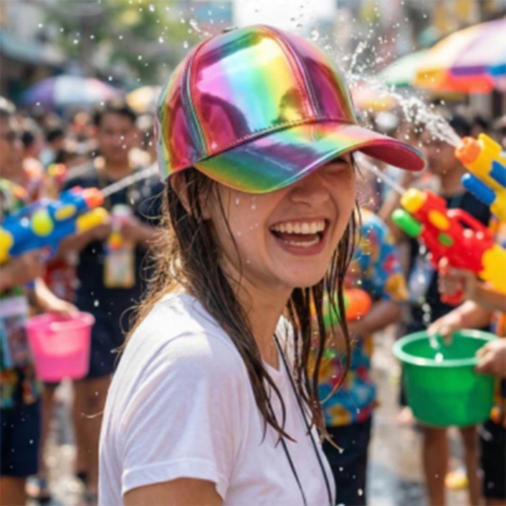 Adjustable Brim Water-Splashing Festival Hats UV Protection Baseball Cap Water Sprinkling