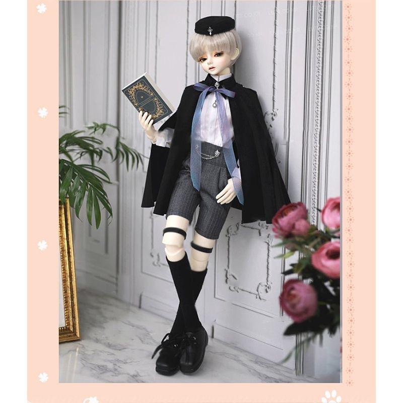 

Одежда для кук 60 см 1/3 BJD, Одежда для кукол 1/4 1/6, Красивый мальчик, Белая рубашка, Черное пальто, Модный темно-синий костюм for one sixth