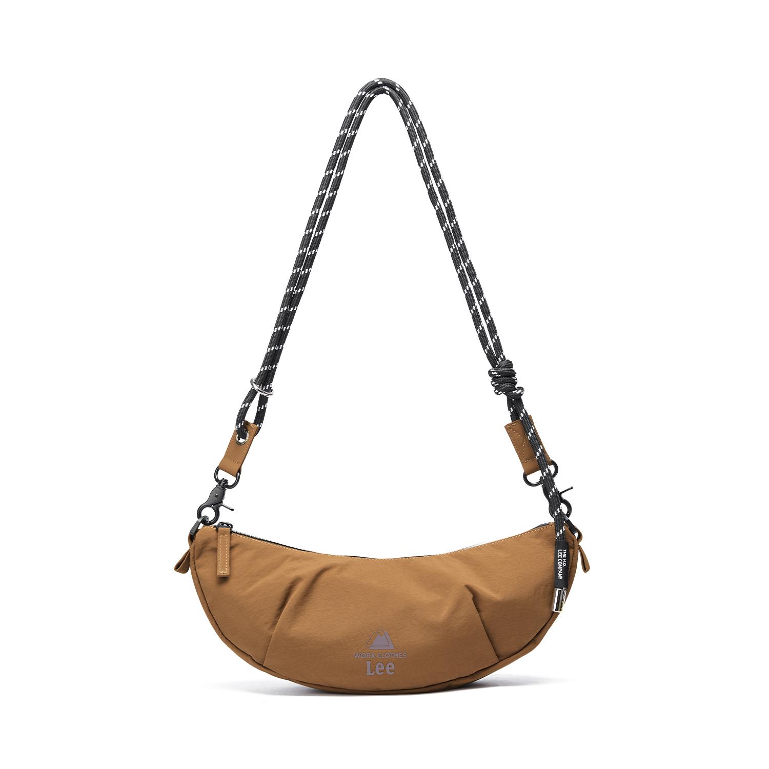 

New Lee Fabric Shoulder Bag, Crossbody Bag Wood Leaf Brown/Cloud Gray/Light Gray Purple LE250618M 33.0*6.1*14.0CM