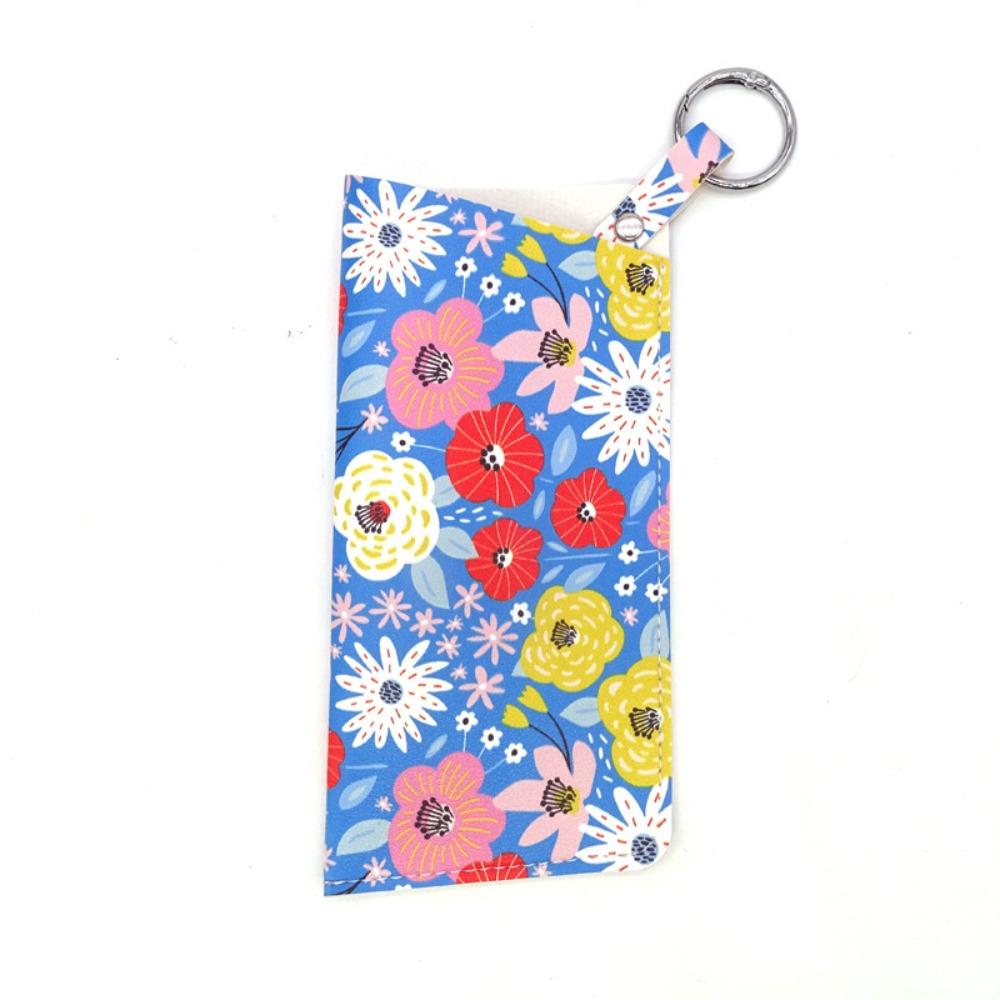 With Keyring Sunglasses Pouch PU Leather SunGlasses Holder Hanging Sunglasses  Eyewear Accessories