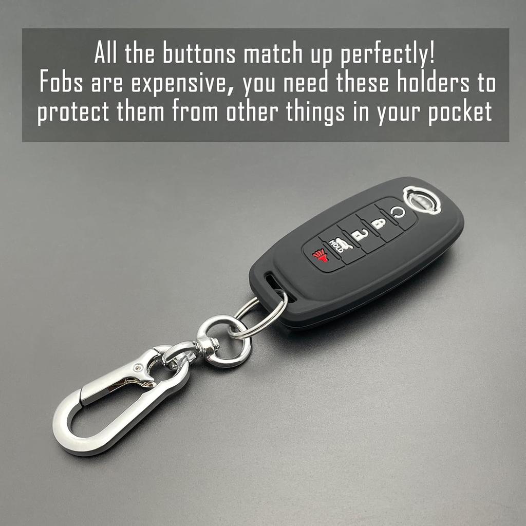 TANDRIVE 5-Button Key Fob Cover For -2026 Nissan Rogue Pathfinder And 2024-2026 Sentra, Silicone, 2-Pack, Black