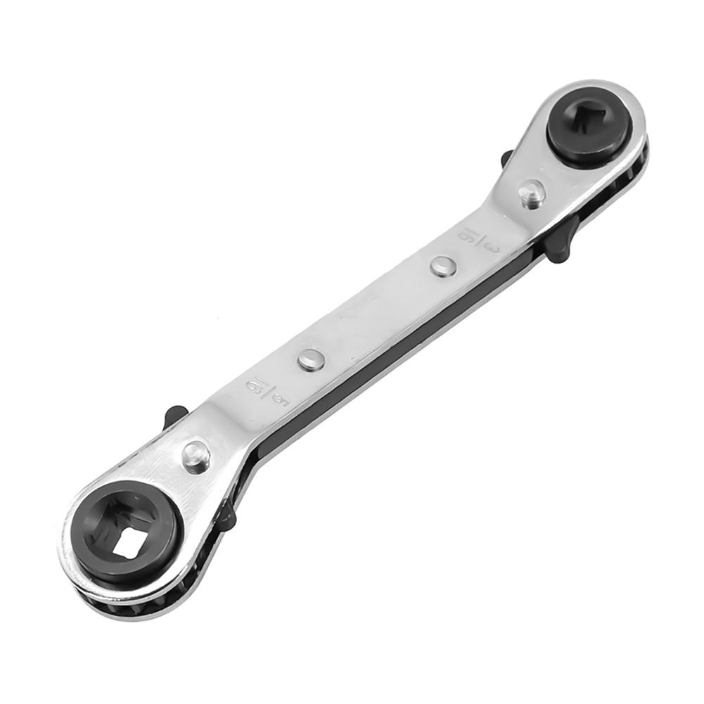 Air Conditioner and Refrigeration Ratcheting Wrench with 3/16 1/4 5/16 3/8 Inch Heads for Routine Service and Repairs